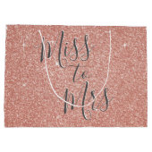 ミッ恋しく思ズにブライダルシャワーパーティーバラ金ゴールドスパークル ラージペーパーバッグ (裏面)