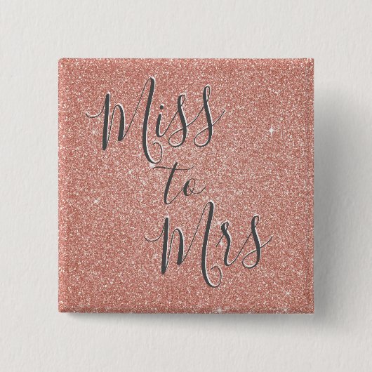 ミッ恋しく思ズにブライダルシャワーパーティーバラ金ゴールドスパークル 缶バッジ (正面)