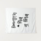 ミッ恋しく思ズに |カスタムブライダルシャワー背景 タペストリー (正面(横))