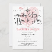 ミッ恋しく思ズへシック♥ハートマップ旅行ブライダルシャワー 招待状 (正面)