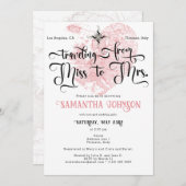 ミッ恋しく思ズへシック♥ハートマップ旅行ブライダルシャワー 招待状 (正面/裏面)