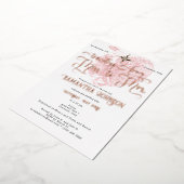 ミッ恋しく思ズへシック♥ハートマップ旅行ブライダルシャワー 箔招待状 (回転した状態)