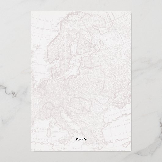 ミッ恋しく思ズへシック♥ハートマップ旅行ブライダルシャワー 箔招待状 (裏面)