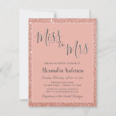 ミッ恋しく思ズバラ金ゴールドグリッターブライダルシャワー 招待状 (正面)