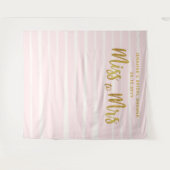 ミッ恋しく思ズピンクストライプブライダルBohoシック タペストリー (正面(横))