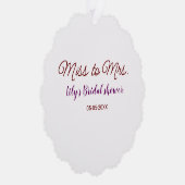 ミッ恋しく思ズブライダルシャワーに名前を追加する年simpl オーナメントカード (右)