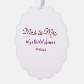 ミッ恋しく思ズブライダルシャワーに名前を追加する年simpl オーナメントカード (左)