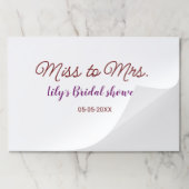 ミッ恋しく思ズブライダルシャワーに名前を追加する年simpl ペーパーパッド (折り畳み)