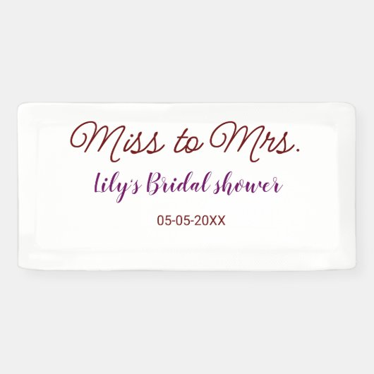 ミッ恋しく思ズブライダルシャワーに名前を追加する年simpl 横断幕 (横)
