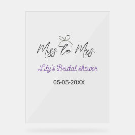 ミッ恋しく思ズブライダルシャワーに名前を追加する日付年弓 アクリルサイン