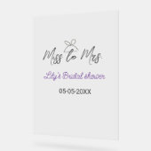 ミッ恋しく思ズブライダルシャワーに名前を追加する日付年弓 アクリルサイン (傾斜)