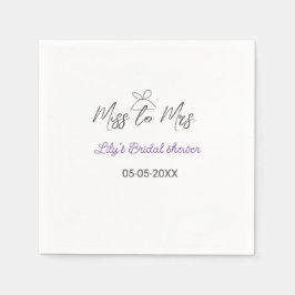 ミッ恋しく思ズブライダルシャワーに名前を追加する日付年弓 スタンダードカクテルナプキン