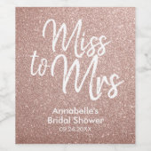 ミッ恋しく思ズブライダルシャワーバラ金ゴールドグリッターグラム ワインラベル (シングルラベル)