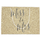 ミッ恋しく思ズブライダルシャワーパーティー金ゴールドスパークル ラージペーパーバッグ (裏面)