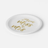 ミッ恋しく思ズブライダルシャワーパーティー金箔 ペーパープレート (アングル)