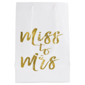 ミッ恋しく思ズブライダルシャワーパーティー金箔 ミディアムペーパーバッグ (裏面)