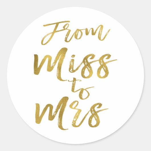 ミッ恋しく思ズブライダルシャワーパーティー金箔 ラウンドシール (正面)