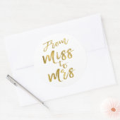 ミッ恋しく思ズブライダルシャワーパーティー金箔 ラウンドシール (封筒)