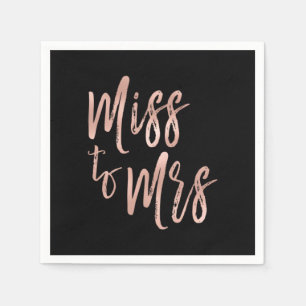 ミッ恋しく思ズブライダルシャワーピンク – バラゴールドフォイル スタンダードカクテルナプキン