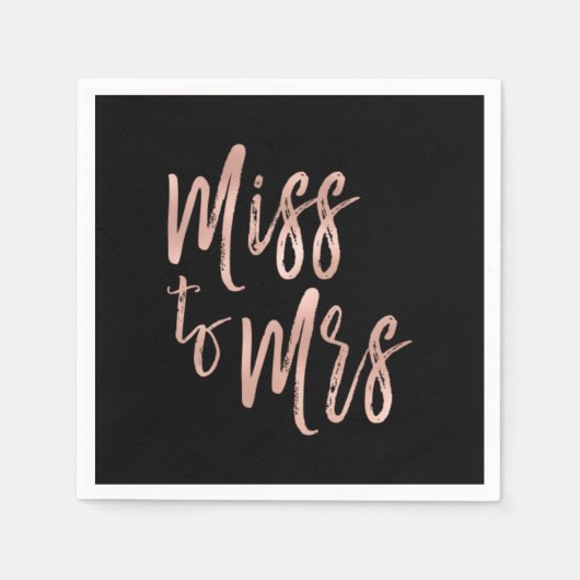 ミッ恋しく思ズブライダルシャワーピンク – バラゴールドフォイル スタンダードカクテルナプキン (正面)