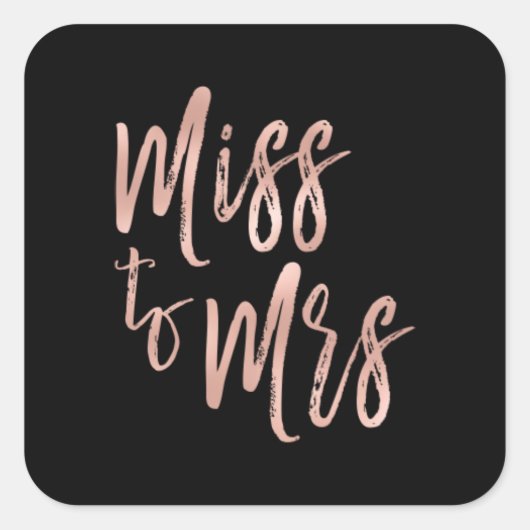 ミッ恋しく思ズブライダルシャワーピンク – バラ金ゴールド スクエアシール (正面)