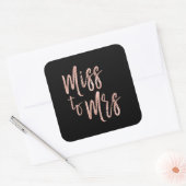 ミッ恋しく思ズブライダルシャワーピンク – バラ金ゴールド スクエアシール (封筒)