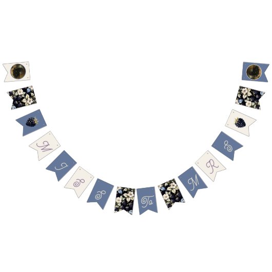 ミッ恋しく思ズブライダルシャワーフローラブラックベリー バンティングフラッグ (全)