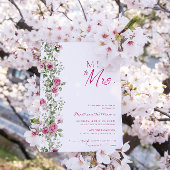 ミッ恋しく思ズブライダルシャワーホットピンクフローラへ 招待状