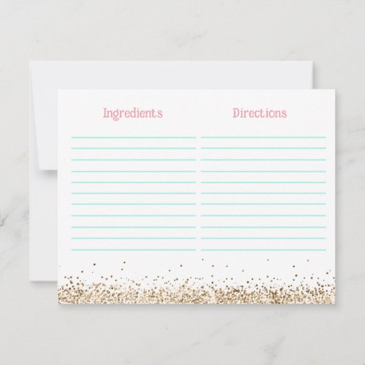 ミッ恋しく思ズブライダルシャワーレシピ ノートカード (裏面)