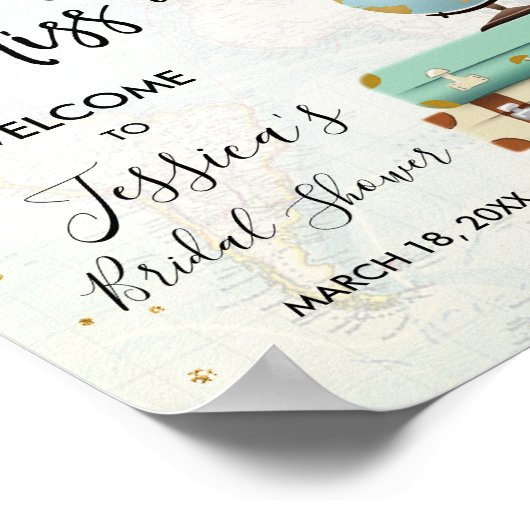 ミッ恋しく思ズブライダルシャワー歓迎サインへ旅行 ポスター (角)