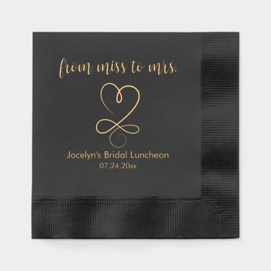 ミッ恋しく思ズブライダル昼食会から 箔ナプキン (正面)