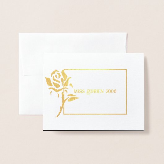 ミッ恋しく思ズページェントバラフォイルカスタムありがとう 箔カード (封筒付き正面)