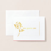 ミッ恋しく思ズページェントバラフォイルカスタムありがとう 箔カード (封筒付き正面)