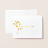 ミッ恋しく思ズページェントバラフォイルカスタムありがとう 箔カード (封筒付き正面)