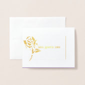 ミッ恋しく思ズページェントバラフォイルカスタムありがとう 箔カード (封筒付き正面)