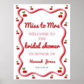 ミッ恋しく思ズレトロさくらんぼブライダルシャワーへようこそ ポスター (正面)