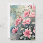 ミッ恋しく思ズ旅行ピンクボウドレスブライダルシャワー 招待状 (裏面)