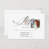 ミッ恋しく思ズ旅行ブライダルシャワーRSVPカードへ 出欠カード (正面/裏面)