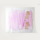 ミッ恋しく思ズ・ウォーター・カラーピンクボホシックブライダル背景 タペストリー (正面(横))