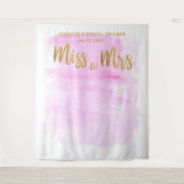 ミッ恋しく思ズ・ウォーター・カラーピンクボホシックブライダル背景 タペストリー (正面)