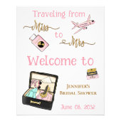 ミッ恋しく思ズ・ブライダルシャワー・ジャーニー・ウェルカム フォトプリント (正面)