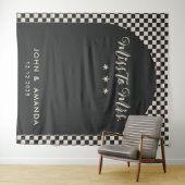 ミッ恋しく思ズ・ブライダルシャワー・ブラックへのレトロモダン モダン タペストリー (インサイチュ(横))