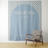 ミッ恋しく思ズ・ブライダルシャワー・ブルーに対するレトロモダン モダン タペストリー (インサイチュ)