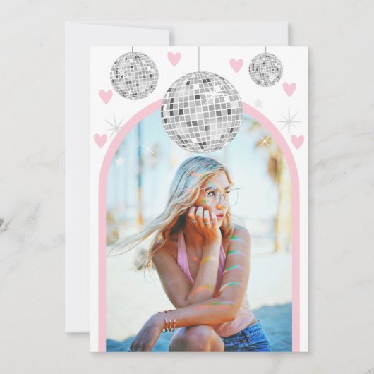 ミッ恋しく思ズ・ヴァレンティハートディスコブライダルシャワーへ 招待状 (裏面)