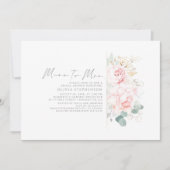 ミッ恋しく思ズ・金ゴールドとピンクのフローラブライダルシャワー 招待状 (正面)
