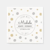 ミッ恋しく思トグリッター水玉模様ブライダルシャワー スタンダードカクテルナプキン (正面)