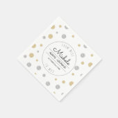 ミッ恋しく思トグリッター水玉模様ブライダルシャワー スタンダードカクテルナプキン (角)