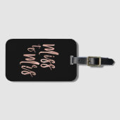 ミッ恋しく思トハネムーンバラ金ゴールド-赤面ピンク ラゲッジタグ (正面横)