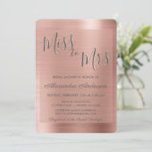 ミッ恋しく思トバラ金ゴールド |赤面ピンクブライダルシャワー 招待状 (スタンド正面)