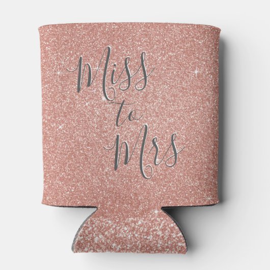 ミッ恋しく思トブライダルシャワーパーティーバラ金ゴールドグリッター 缶クーラー (裏面)